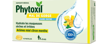 Amazon: Boîte de 16 pastilles Mal de Gorge Sans Sucre Phytoxil - Arôme Miel citron menthe à 4,41€ (au lieu d