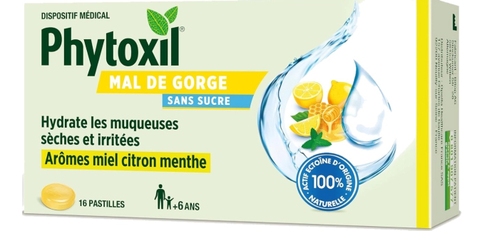 Amazon: Boîte de 16 pastilles Mal de Gorge Sans Sucre Phytoxil - Arôme Miel citron menthe à 4,41€ (au lieu d