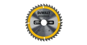 Amazon: Lame de scie circulaire DeWalt DT1945 - 190 x 30mm 40T à 14€ (au lieu de 21,88€)