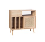 Sweeek: Meuble vinyle cannage et décor bois 1 porte à 77,99€ (au lieu de 129,99€)