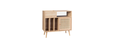 Sweeek: Meuble vinyle cannage et décor bois 1 porte à 77,99€ (au lieu de 129,99€)