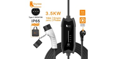JoyBuy: Feyree Chargeur portable Type 2 - 3,5 kW 16 A, câble 5 m à 76,94€ (au lieu de 120€)
