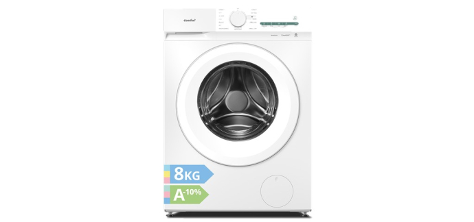 JoyBuy: Comfee' CF08EWP05W Lave-linge frontal 8 kg - vapeur, 16 programmes, A-10% à 241€