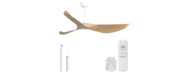 JoyBuy: Sofucor 38k009 Ventilateur de plafond 38 pouces - tige blanche, pales ABS naturel à 109,98€