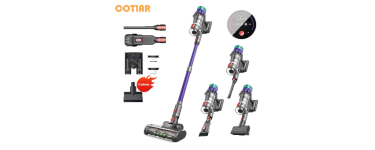 JoyBuy: COTIAR V22 Aspirateur sans fil 650 W - 55 kPa, moteur sans balais, 1,2 L - écran à 80,66€