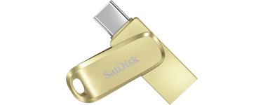 Amazon: Clé USB SanDisk 128 Go Ultra Dual Drive Luxe - USB-C et USB-A, métal à 21,99€ (au lieu de 23,42€)