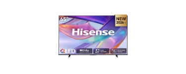 Amazon: TV 65" QLED Hisense 65E7DS - Smart TV 2026 à 349,99€ (au lieu de 553,02€)