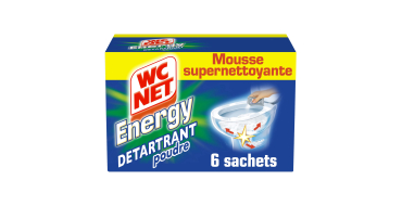 Amazon: Poudre détartrante WC NET Energy - 6 x 60 g à 1,88€ (au lieu de 3,75€)