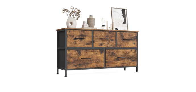 Amazon: Meuble de rangement Songmics - Cadre en acier, 5 tiroirs, style industriel à 33,99€