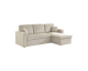 Sweeek: Canapé d'angle velours côtelé grosse côte greige - Convertible, coffre de rangement à 419,99€