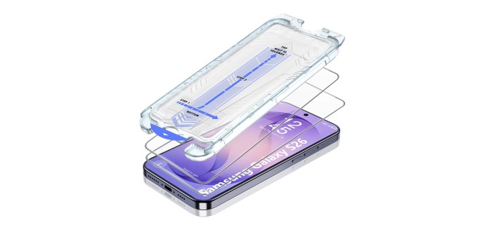 Amazon: Lot de 2 Verres Trempés Fitudoos pour Samsung Galaxy S26 5G - Installation Automatique Sans Poussièr
