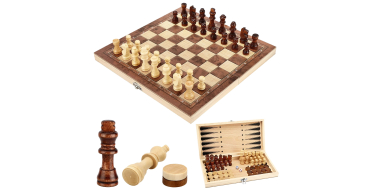 Amazon: Jeu d'échecs 3 en 1 Mkitnvy - Portable, pliable à 14,56€ (au lieu de 17,80€)