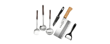 JoyBuy: Ensemble de Couteaux SHIBAZIZUO + Kit de Cuisine avec Louche, Passoire et Casserole à 16,98€
