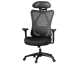 JoyBuy: JOYFURNOS Chaise d'ordinateur ergonomique en maille noire - 70×71×(114-124) cm, soutien lombaire rég