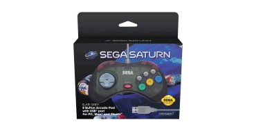 Amazon: Manette filaire Sega Saturn Retro Bit - Slate Grey à 14,75€ (au lieu de 32,93€)