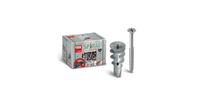 Amazon: 50 Chevilles pour plaques de plâtre avec vis TOX Spiral Plus 37-4 S à 14,99€