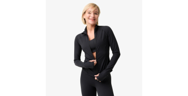 Decathlon: DOMYOS Veste BREATHE yoga/pilates femme noir à 24,49€ (au lieu de 34,99€)