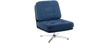 Amazon: Fauteuil sans accoudoirs Homcom - Rotatif, Assise Large, Bleu Foncé à 63,60€ (au lieu de 103€)