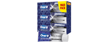 Amazon: Dentifrice Oral-B Charbon 3D White - Pack de 3 x 75ml à 3,63€ (au lieu de 6,76€)