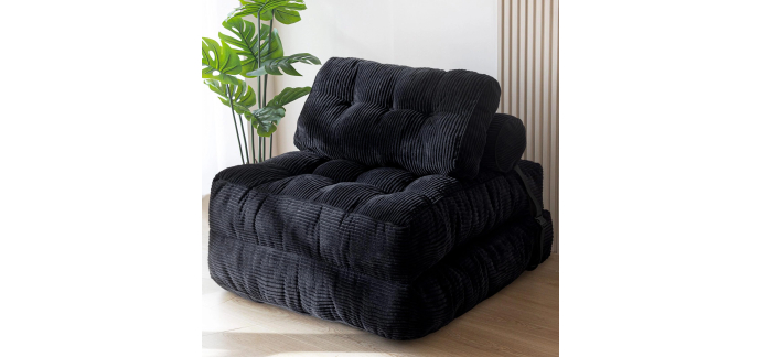 Amazon: Canapé-lit pliable Maxyoyo - convertible avec oreiller, matelas avec support dorsal à 109,73€