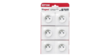 Amazon: Lot de 6 prises Electriques Murales Legrand Neptune avec Terre à 19,90€ (au lieu de 28,89€)