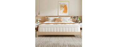 JoyBuy: Matelas GTIMEX 140x190x25 cm - 7 zones ressorts ensachés, H3, Oeko-Tex à 131,94€