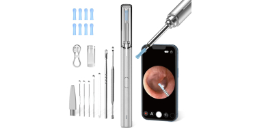 Amazon: Otoscope Oreille 1920P Azhe pour iOS Android - Kit Nettoyage 7 Pièces, Noir à 14,99€
