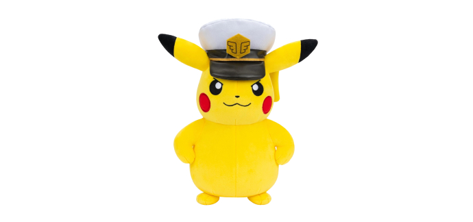 Amazon: Peluche Pokémon Captain Pikachu - 20 cm à 12,50€ (au lieu de 16,99€)