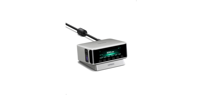 Amazon: Station de charge Ugreen Nexode Pro 300W - 7 ports USB-C, écran à 125,99€ (au lieu de 144,64€)
