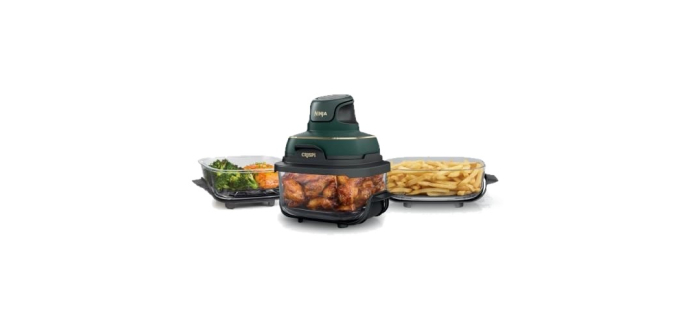 Amazon: Friteuse à air Ninja Crispi FN103 - 3,8 L + 2,3 L + 1,4 L, Vert à 99,99€ (au lieu de 192,44€)