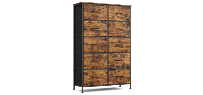 Amazon: Commode Songmics Bellah Collection - Cadre en Acier, 10 Tiroirs à 37,43€ (au lieu de 59,99€)