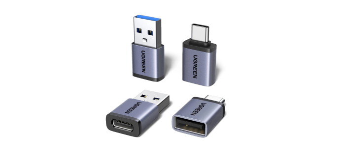 Amazon: Adaptateur Ugreen USB C vers USB A 10Gbps - Lot de 4 à 8,54€ (au lieu de 9,28€)
