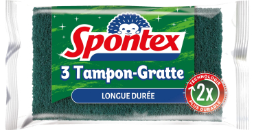 Amazon: Lot de 3 Tampons-Gratte Longue Durée Spontex - Vert à 1,08€ (au lieu de 2,74€) (via Prévoyez et Écon