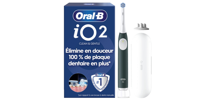 Amazon: Brosse à dents électrique Oral-B iO 2 avec brossette de rechange - Vert forêt à 39€ (au lieu de 65€)