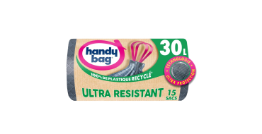 Amazon: Rouleau de 15 sacs poubelle Handy Bag - Poignées coulissantes, 30L à 2,03€ (via prévoyez et économis