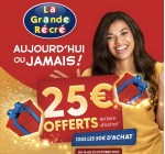 La Grande Récré: 25€ offerts en bon d'achat tous les 50€ d'achat
