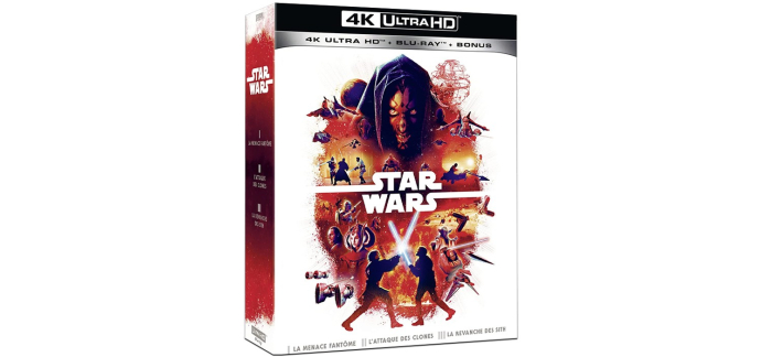 Amazon: Coffret Star Wars 4K Episodes 1 à 3 (4K Ultra HD) à 48,88€ (au lieu de 59,99€)
