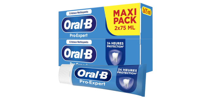 Amazon: Lot de 2 tubes de dentifrice Oral-B Pro Expert - 2 x 75ml à 2,69€ (au lieu de 5,19€)