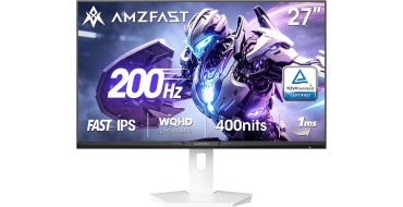 Amazon: Écran PC 27" Amzfast AMZG27F6Q - QHD 2560x1440, 200 Hz, Fast IPS 1 ms, Blanc à 119,99€