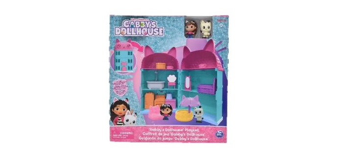 LIDL: GABBY'S DOLLHOUSE Maison de poupée - 6 pièces, 12 accessoires à 14,99€ (au lieu de 37,99€)