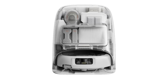 JoyBuy: DJI ROMO P Aspirateur Robot Laveur - 25 000 Pa, design transparent, 2 bras robotiques à 799€