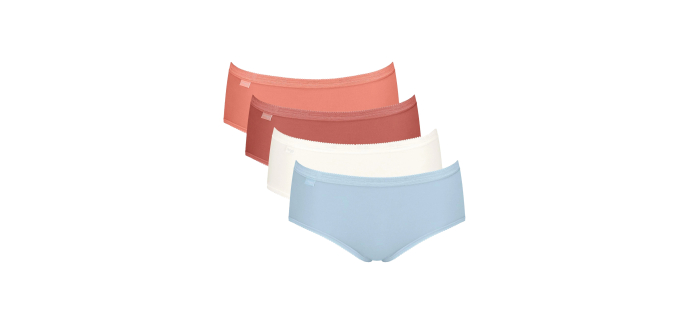 Amazon: Lot 4 culottes femme Sloggi Basic+ - Taille 46 à 12,95€ (au lieu de 34,98€)