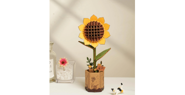 Amazon: Puzzle 3D Robotime en Bois Fleurs Tournesol (ou Lilas) à 7,62€ (au lieu de 13,43€)