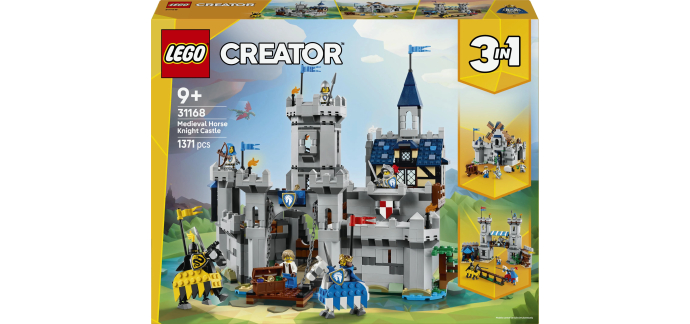 Amazon: LEGO® Creator 3-en-1 Le château médiéval des chevaliers (31168) à 67,49€ (au lieu de 89,99€)