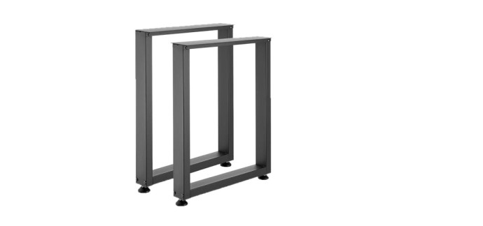 Amazon: Pieds de table rectangulaires Vevor 750 x 600 mm - acier au carbone, noir à 52,72€