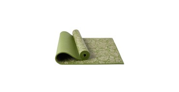 Decathlon: KIMJALY Tapis de yoga doux adhérence et confort 8 mm, imprimé vert et beige à 20,99€