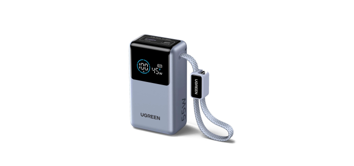Amazon: Batterie externe Ugreen Nexode Pro - 10 000 mAh, 55 W, câble USB-C intégré à 35,97€