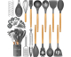 Amazon: Batterie de cuisine 34 pièces en silicone DLD - Poignées bois, résistant 248°C à 14,99€
