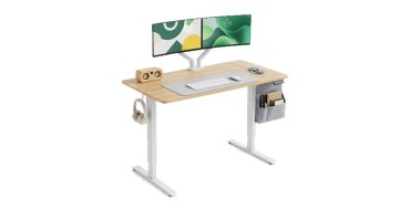 JoyBuy: Bureau debout électrique JoySelect 120x60 cm - Chêne, 72-118 cm, 70 kg à 99,99€ (au lieu de 124,99€)