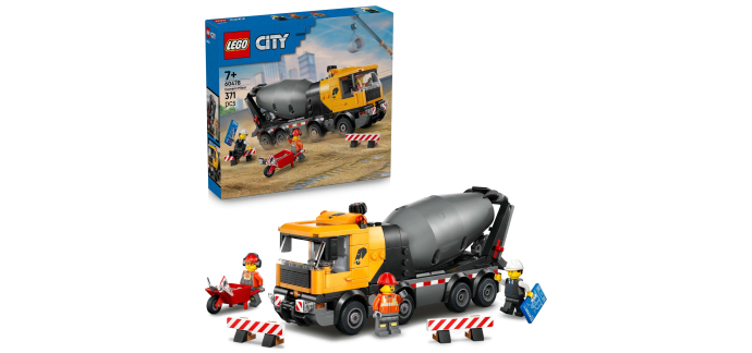 Amazon: LEGO® City La bétonnière (60478) à 21,66€ (au lieu de 28,97€)